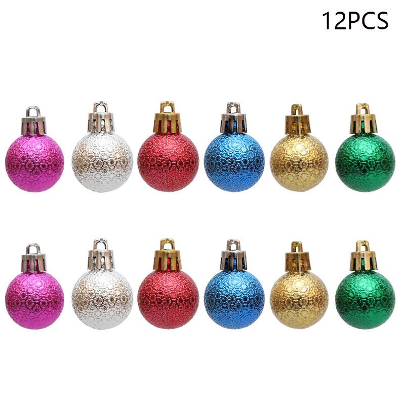 12Pcs 3cm Color Electroplating Ball Christmas Tree Decor Xmas Festival Hanging Ornament