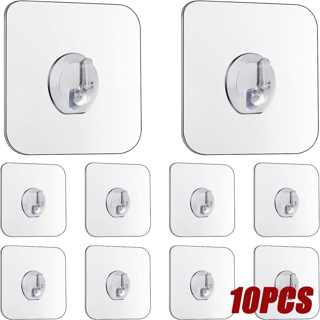 10 шт крючков для хранения ключей вешалка для настенной двери прозрачная прочная самоклеящаяся многофункциональная для кухни ванная комната органайзеры