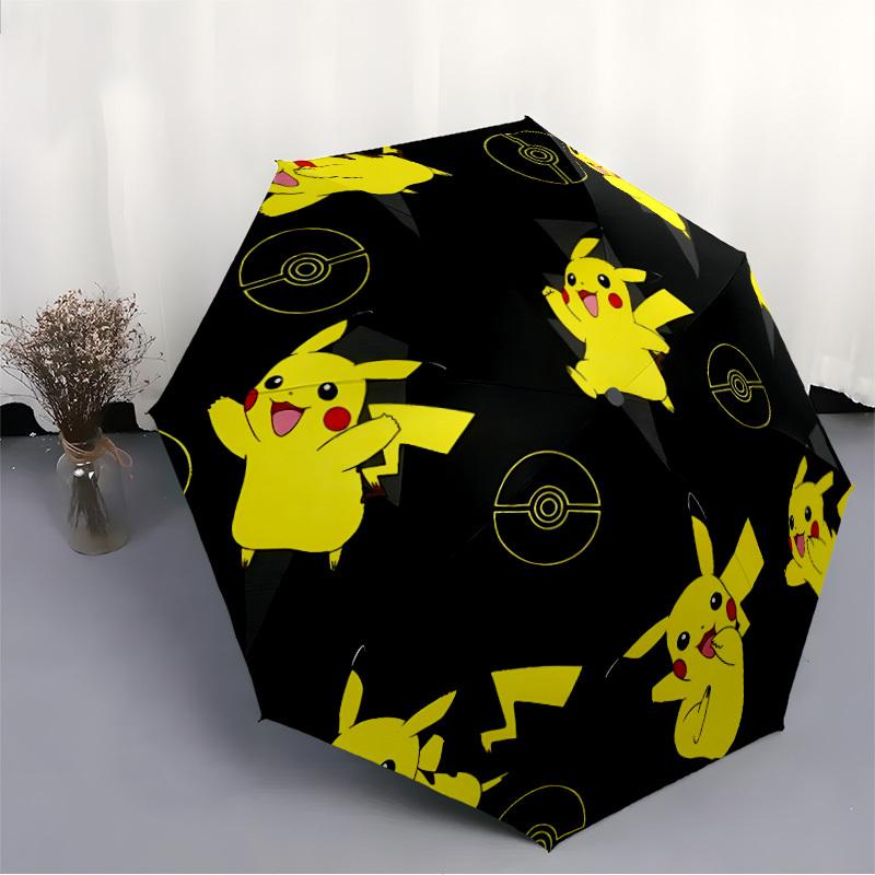 1PC, Poké Ball Pattern Auto Folding Personality Umbrella, Portable Collapsible Design, Casual Outdoor Accessory, Christmas Birthday Festival Gift yy25