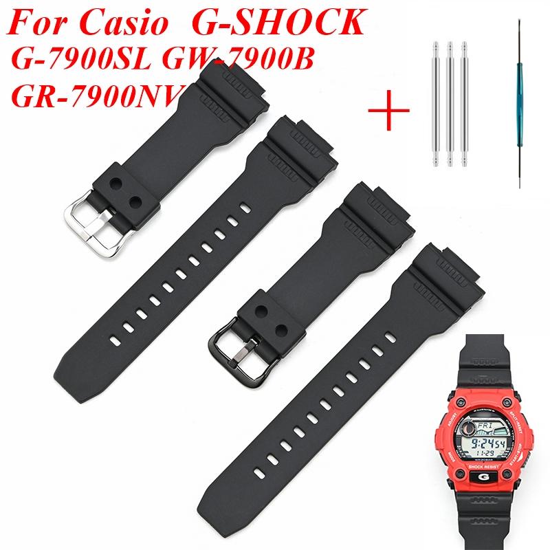 Для Casio G-SHOCK G-7900SL GW-7900B GR-7900NV Ремешок для часов из ТПУ смолы Мужской Женский Браслет Замена Аксессуары для браслета