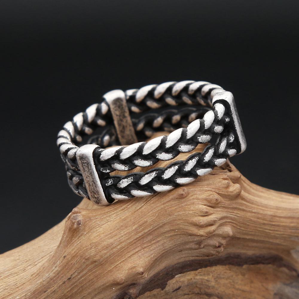 Vintage Fashion Braided Rings for Men Women Stainless Steel Simple Couple Wedding Bands for Lovers Party Jewelry Gifts Wholesale
