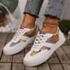 Fashion 2024 Brand Ladies Shoes Lace-up Women's Vulcanize Shoes Fashion Printing Ladies Casual Shoes New Plus Size Versatile Sneakers