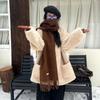 New Autumn and Winter Women's Wool Blended Scarf Solid Color Tassel Korean Style Versatile Fashionable Atmosphere Warm Scarf