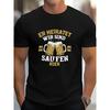 Men'S German "He'S Getting Married We'Re Here To Drink" Bachelor Party T-Shirt - Beer Mug Graphic Soft Tee Suitable For Groomsmen, Stag Nights, Groom