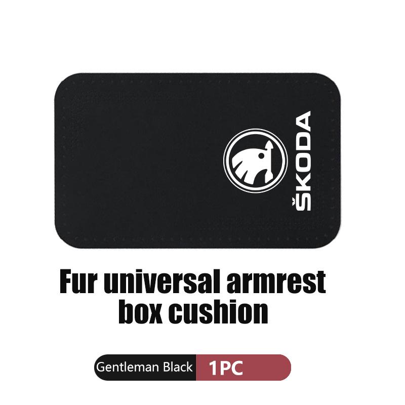 Car Armrest Box Pad Suede Auto Armrest Mat Car Accessories For Skoda Octavia Superb RAPID FABIA KAMIQ KAROQ KODIAQ YETI WE7