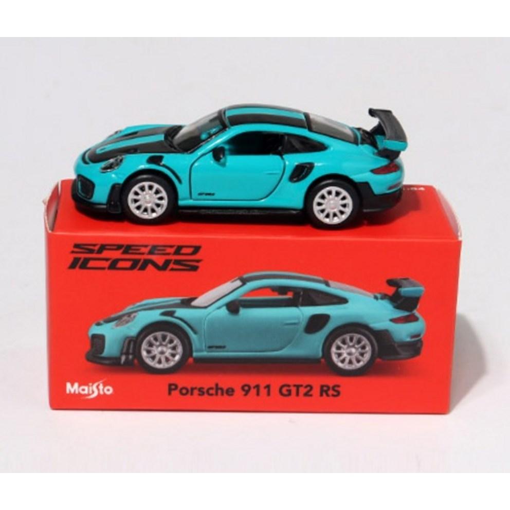 Майсто 1:64 Иконки Скорости Porsche 911 GT2 RS Металлическая Модель Автомобиля с Открывающимися Дверями, Серебристый