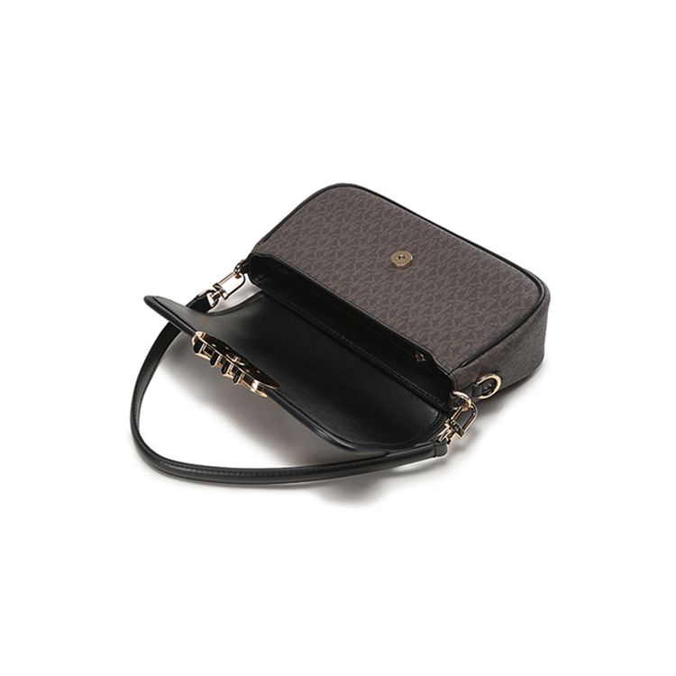 Michael Kors Женская сумка через плечо Mk Parker с монограммой и цепочкой Женская сумка на плечо 30F2G7PC6B-BROWN-BLK