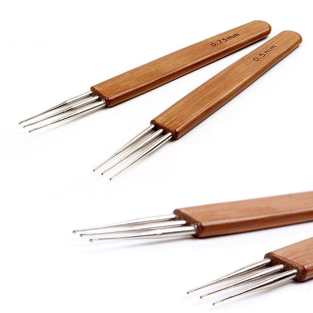 Инструменты для наращивания волос в виде перьев Игла для плетения волос Дредлок Крючок для вязания париков Иглы для вязания крючком