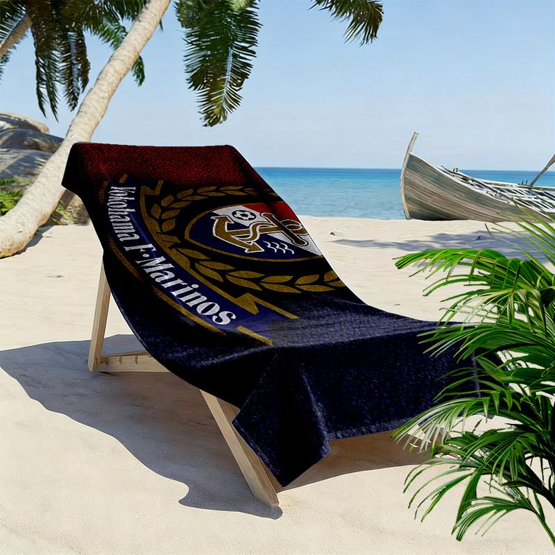 Yokohama F·Marinos Print Beach Towel, Large Soft Quick Dry Towel for Beach Camping Swimming
