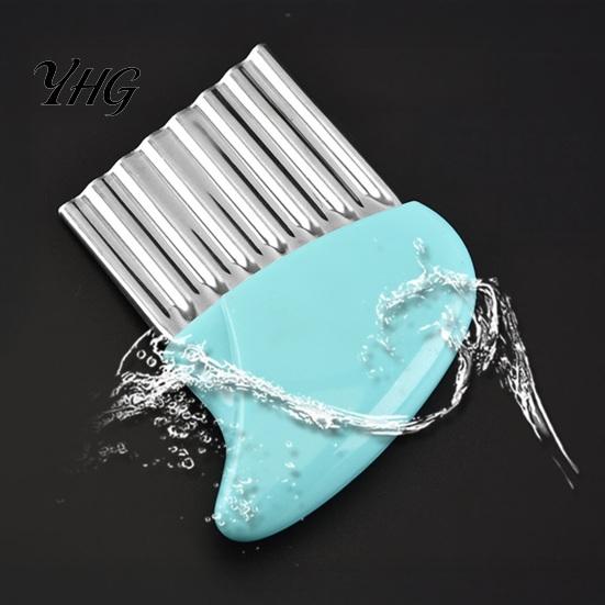 Homemade Fries Cutter Stainless Steel Potato Cutter, Wavy Blade French Fry Slicer, Manual Handheld Vegetable Slicer Energy Saving Chopper for Kitchen