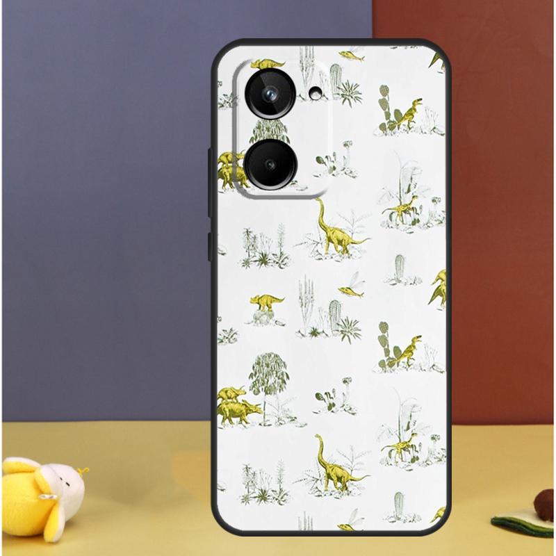 Dinosaur Pattern For Realme GT7 GT6 15 Pro 10 11 12 13 14 Pro Plus C55 C71 C75 C67 C63 C61 C53 C35 C65 Case