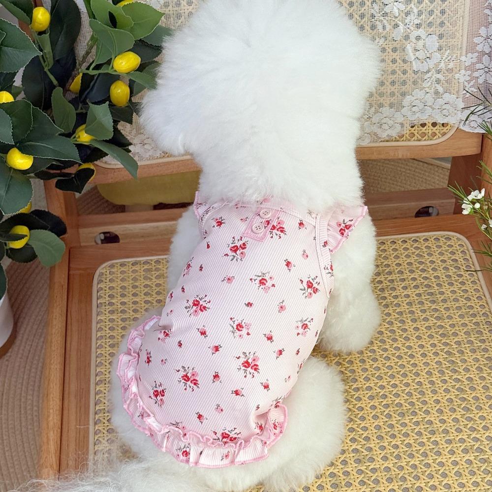 Pet Costumes Summer Thin Pet Floral Dress Comfortable Sleeveless Dog Skirt Breathable Puppy Sweatshirt Pet Supplies