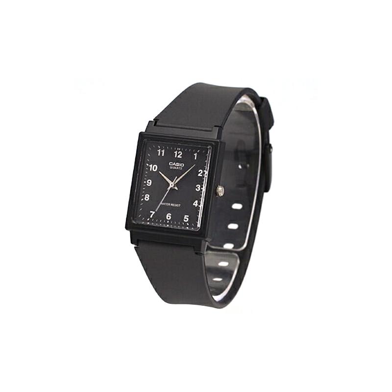 Casio Серия YOUTH-квадратные трехстрелочные модные простые трендовые ретро кварцевый механизм полимерный ремешок японские и корейские часы мужские часы черный циферблат MQ-27-1B