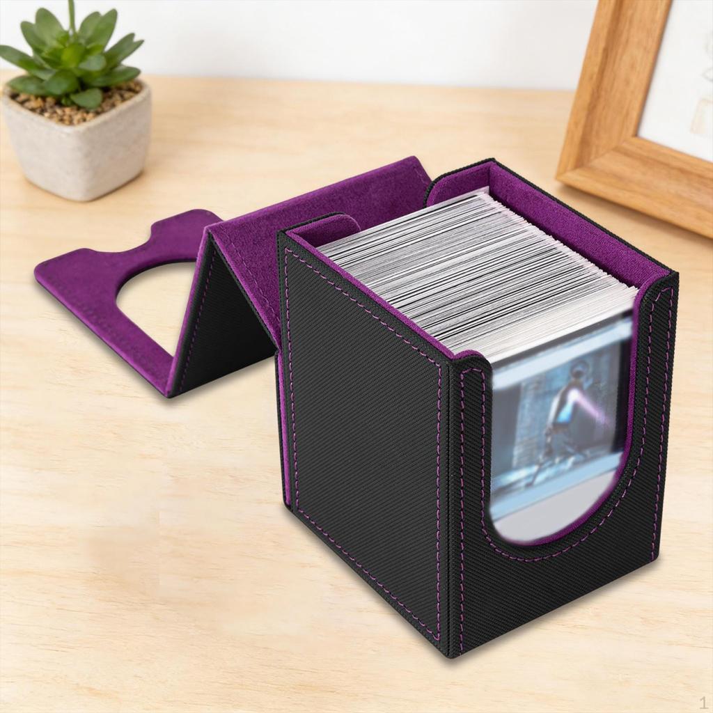 Card Deck Box Trading Storage with Window Display, Dustproof, Holding 200+, Case