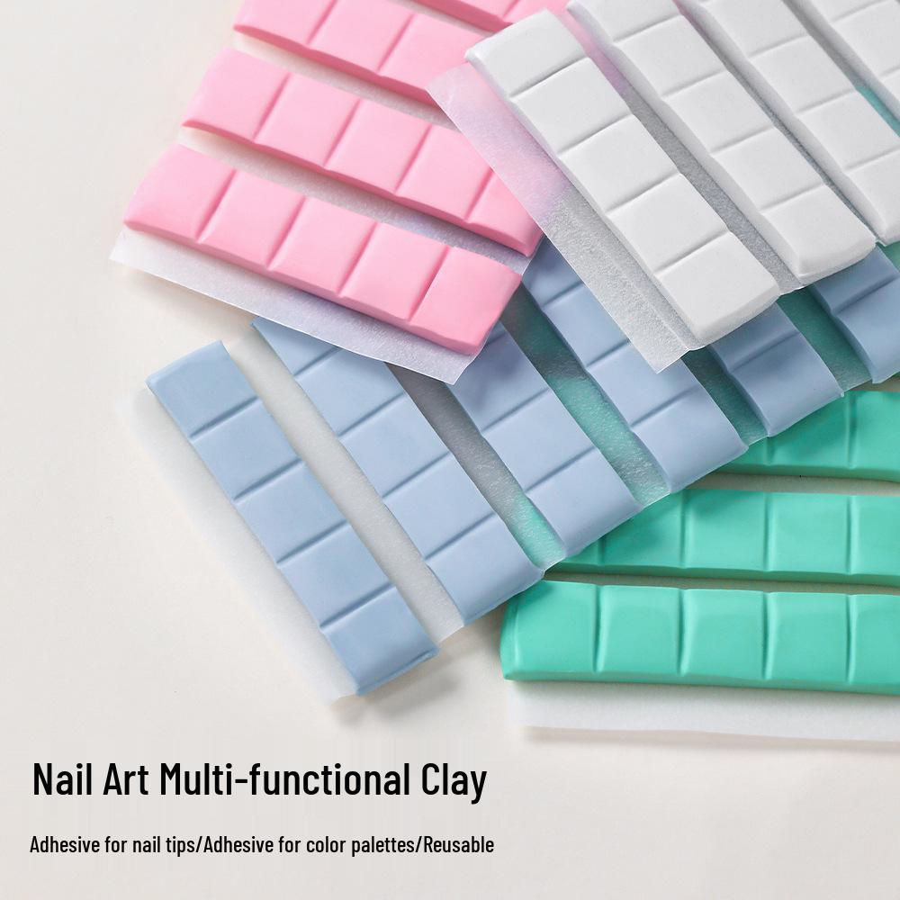 Multi-Functional Blue Nail Art Fixing Clay - Super Sticky, Traceless Nail Tip Putty