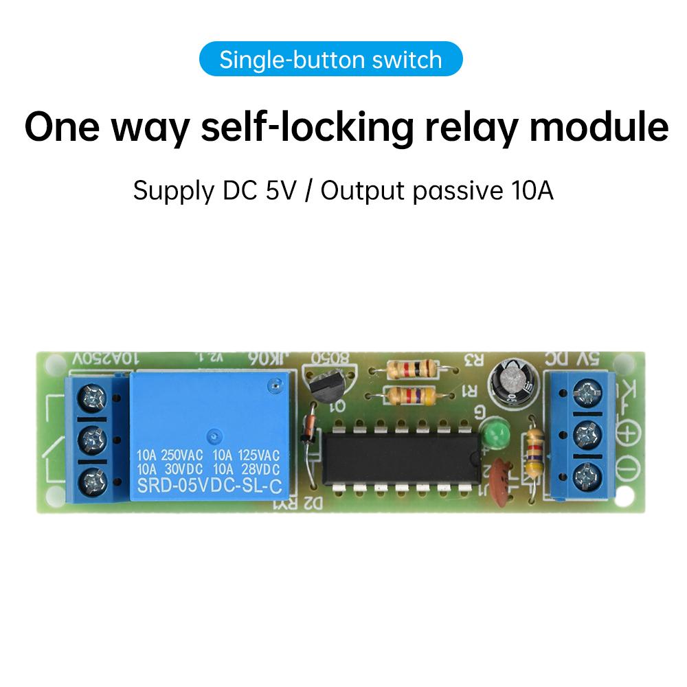 Bistable 10A Relay Module DC 5V Single Button Relay Module Start-Stop Self locking Switch Board Power Supply Relays 5