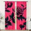 2 шт., Шторы для окон Розово-розовые Универсальный Прочный Полиэстер, Без электричества украшения для летней вечеринки Подходит для праздника