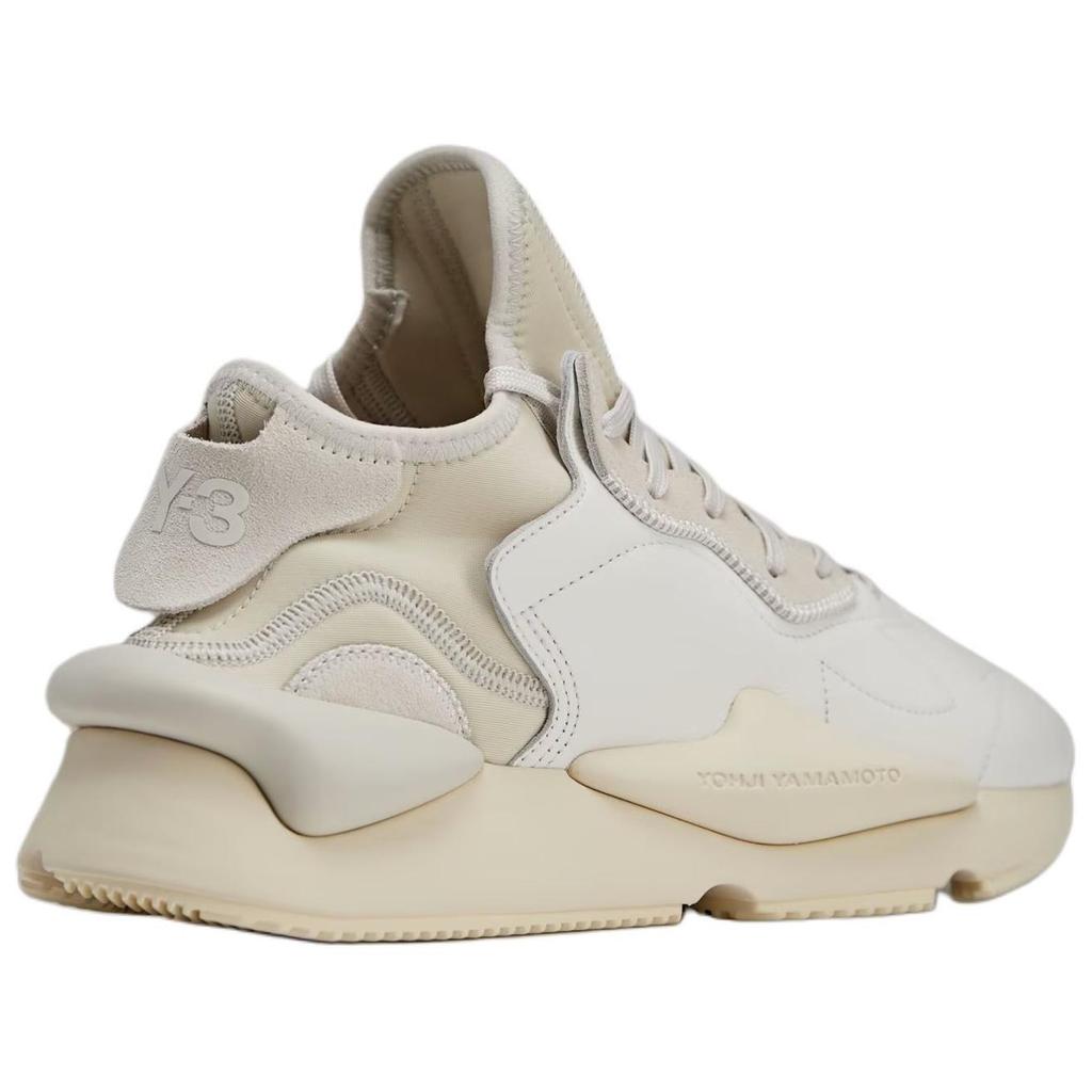 Y-3 Kaiwa Leather Comfortable Retro Mid-Top Lifestyle Sneakers Unisex Sneakers Beige JQ2454