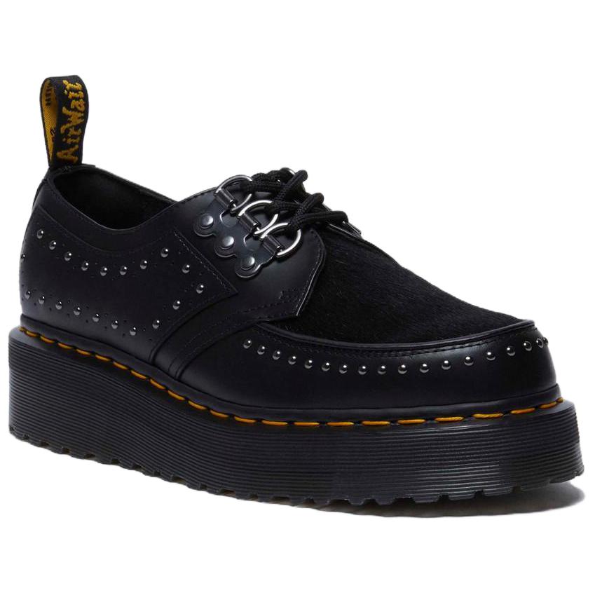 Dr. Martens Leather Comfortable Lace-Up Low-Top Casual Shoes Unisex Casual Shoes Black 32088001
