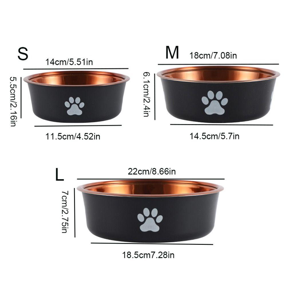 Large Capacity Dog Stainless Steel Food Bowl Cartoon Dog Feeding Basin  For Cats Puppy