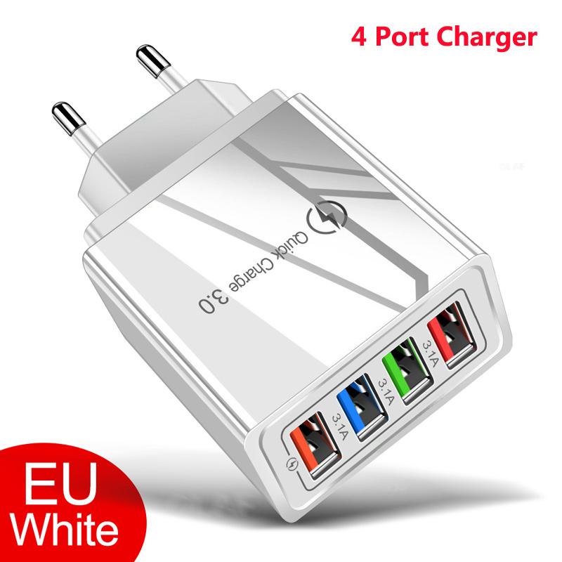 Quick Charge 3.0 Charger Wall Fast Charging For Samsung S21 S20 S10 S9 S8 Plug Xiaomi OPPO iPhone Phone Charger Adapter