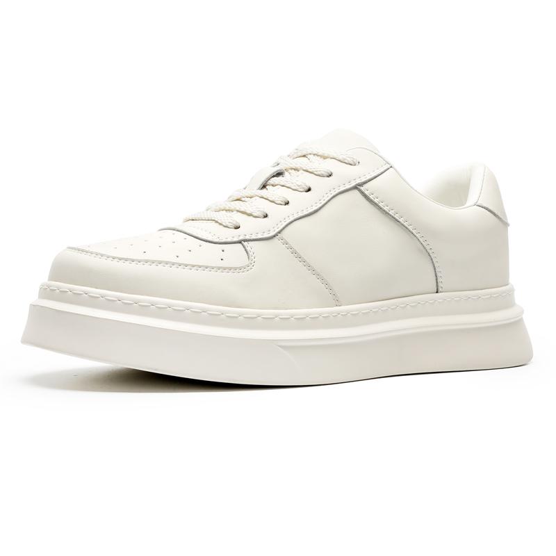 Мужские борцовки из натуральной кожи Модный повседневный минималистичный стиль Для улицы Молодежные Взрослые Активность Ходьба Дышащие Белые туфли