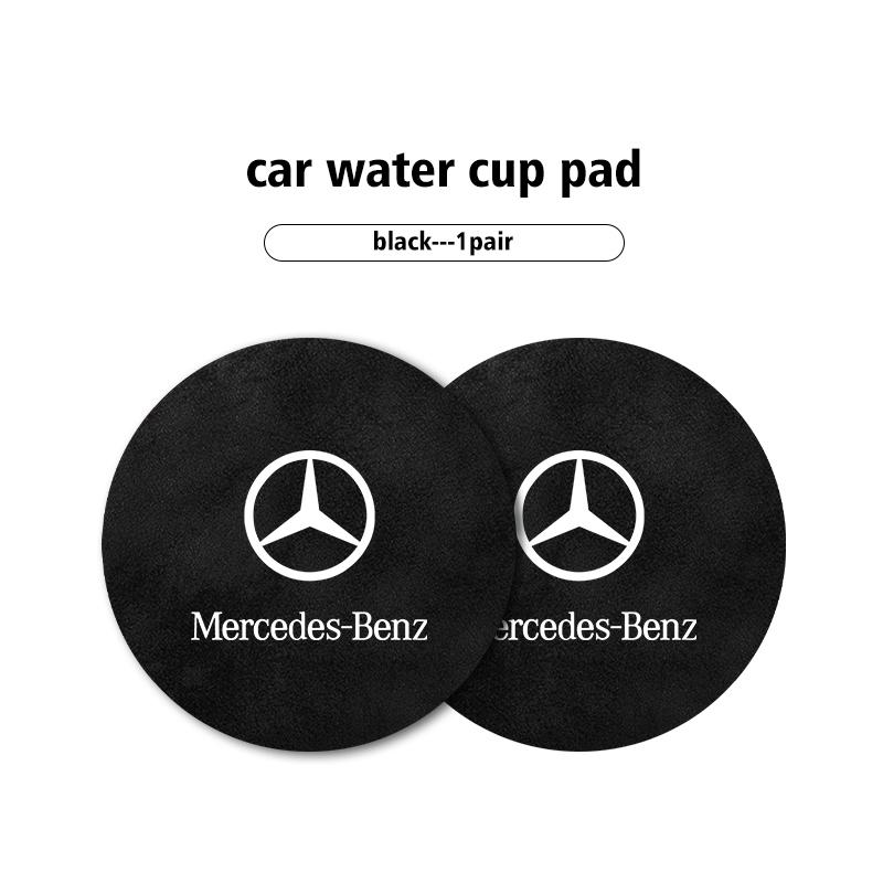 Car Coaster Cup Slot Pad Suede Anti-Slip Interior Water Cup Mat For Mercedes Benz AMG A C E S G Class W201 W210 W108 W204 W205 ZACDE1