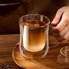 1PCS Double Wall Glass Cup Clear Coffee Mug With Handle For Cold Beverage Milk Juice Drinkware Set 220/300/400ml