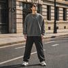 Breathable Workout Apparel Men Long Sleeve Sweatshirt, Loose Fit Pullover Shirt, Solid Outdoor Travel Clothing Color Crew Neck Sweatshirt for