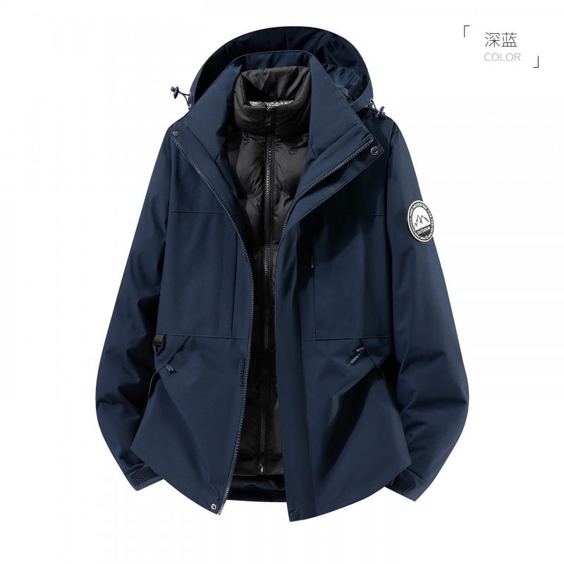 Women Men 3-in-1 Winter Jacket With Down Liner Waterproof Windproof Outdoor Hiking Coat