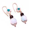 Aquamarine Spinel Turquoise Gemstone Drop Dangle Jewelry Earrings 2" Y9C54