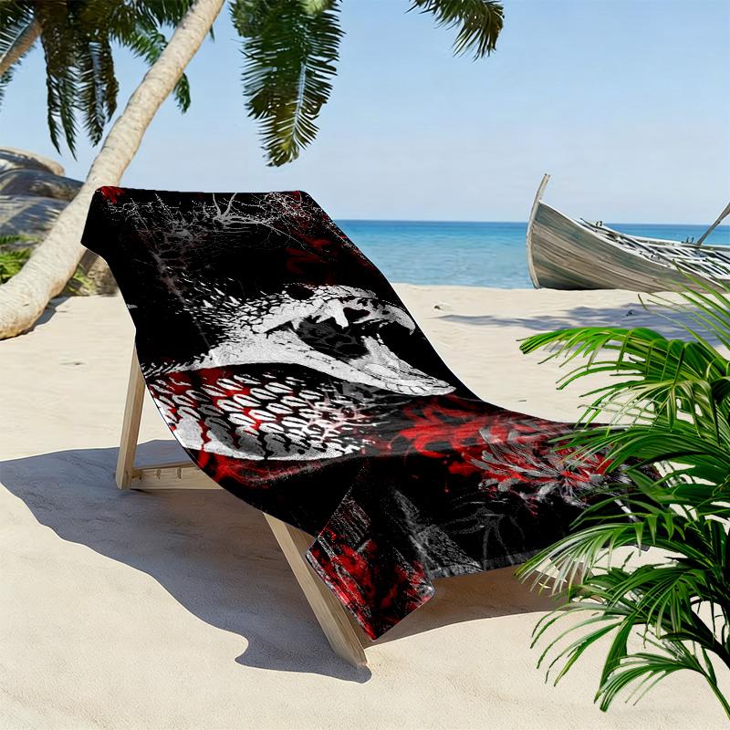Gothic Skull Print Beach Towel, Large Soft Quick Dry Towel for Beach Camping Swimming