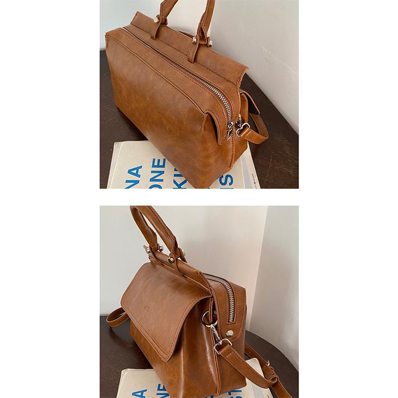 Женская ретро сумка-мессенджер для поездок на работу, текстурный портативный мессенджер-портфель большой вместимости