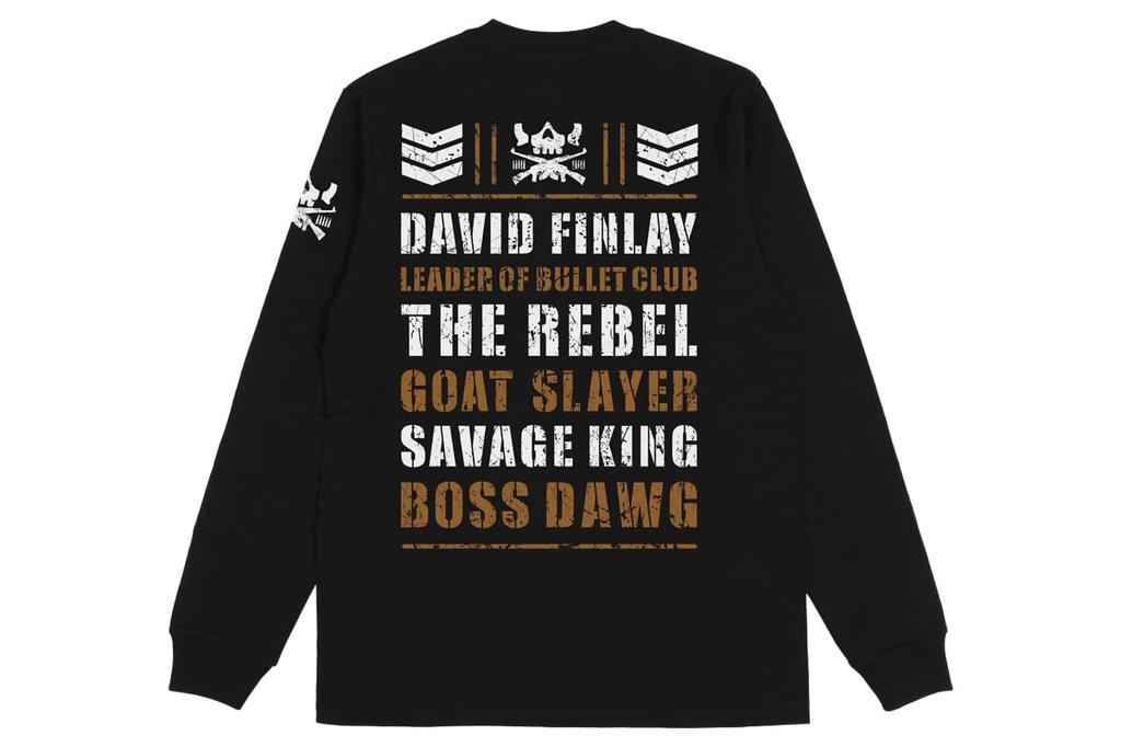New Japan Pro-Wrestling David Finlay Long Sleeve T-Shirt Black, Size S, 6105102870