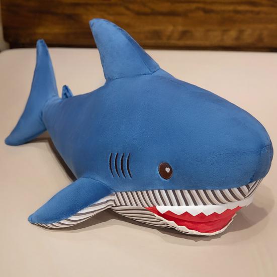 Гигантская плюшевая подушка-акула 100 см мягкая пушистая набивная игрушка для обнимания и сна большая обнимательная игрушка-акула для детей и взрослых