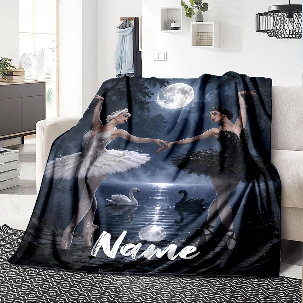 Custom Name ballet Theme Printed Blanket - Perfect for Couch, Bed, Travel & Outdoor Use | Machine Washable, Cozy & Durable.