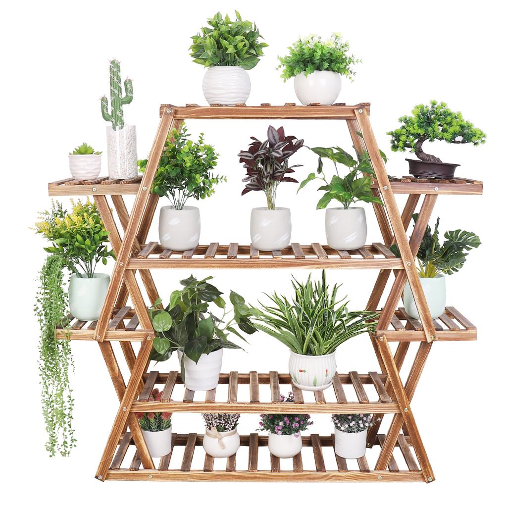 Wooden Plant Stand Flower Pots Organizer Rack Holder Indoor Outdoor