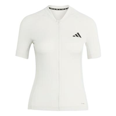 adidas Базовый однотонный застегивающийся на молнию облегающий женский велосипедный джерси JZ6724