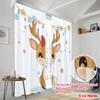2pcs,2D Plane Printing Curtain Popular Cute Deer Winter Versatile Durable Polyester (without Rod) Decorations Outdoor Perfect