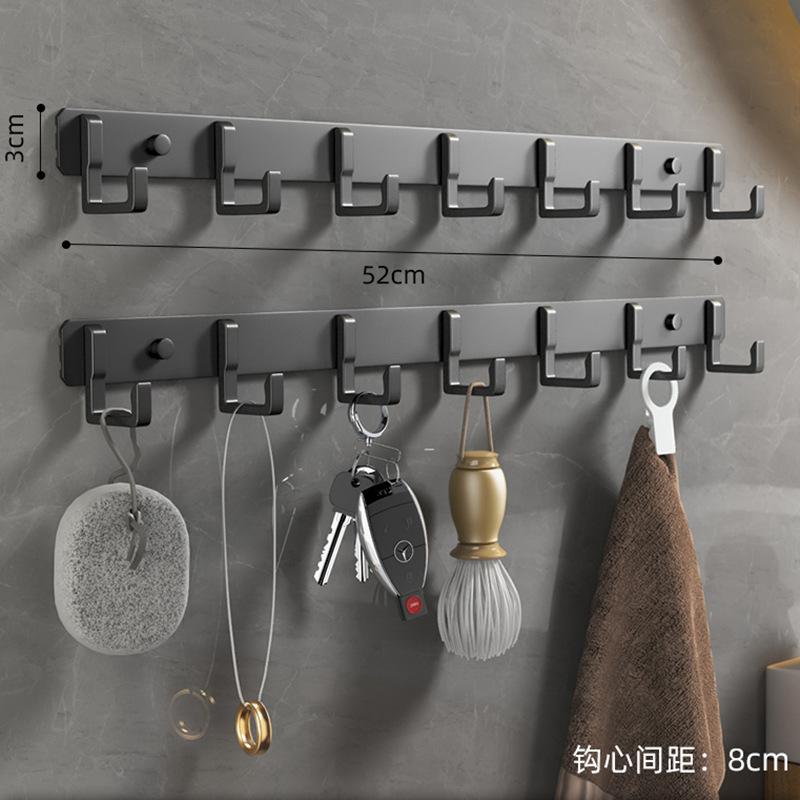 Черный серебристый крючок для халата для ванной комнаты, кухни, настенный, для хранения ключей, вешалка для пальто, держатель для полотенец, 3, 5, 7 крючков