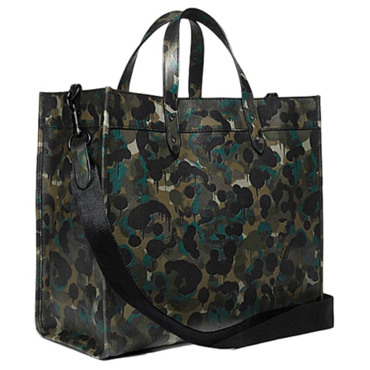 Coach Field Tote 40 Camouflage Print Goose Soft Stone Texture Large Capacity Leather Tote Bag Men tote bag C5308-MWSZO