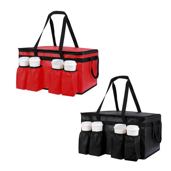 Insulated Lunch Bag with with Drink Carrier Food Delivery Bag Insulated Grocery Bags Food Carrier Catering Bag Cooler Bags