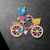 Cartoon Cat Bicycle Brooch Bag Accessories Cute Versatile Fashion Badge Alloy Drip Badge