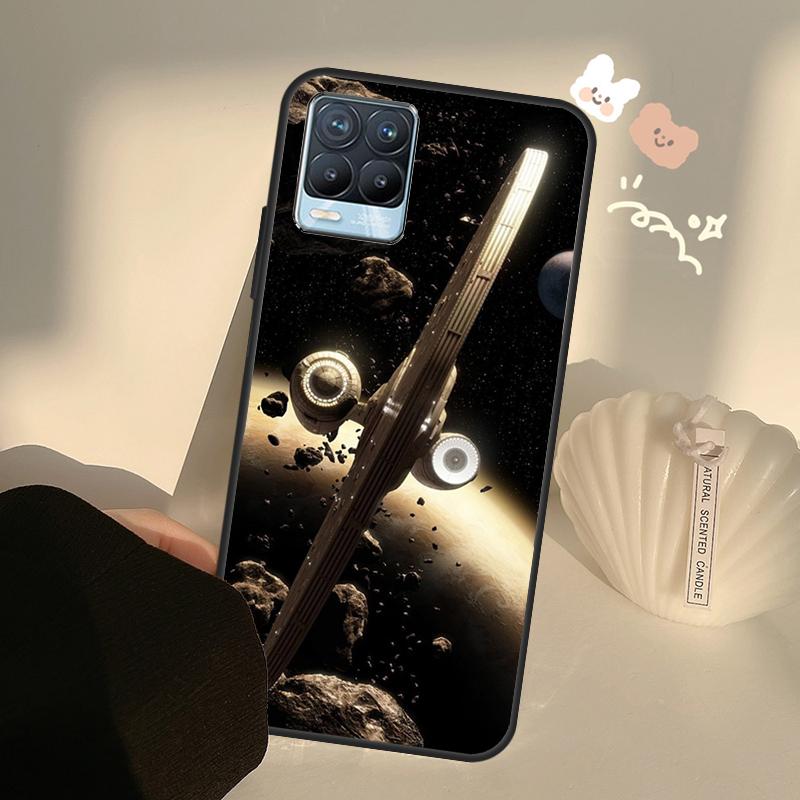 Художественный чехол Космический корабль для Realme GT7 Pro GT6 C65 C67 C61 C53 C55 C51 C25 C63 C71 C75 11 12 13 14 15 Pro Plus