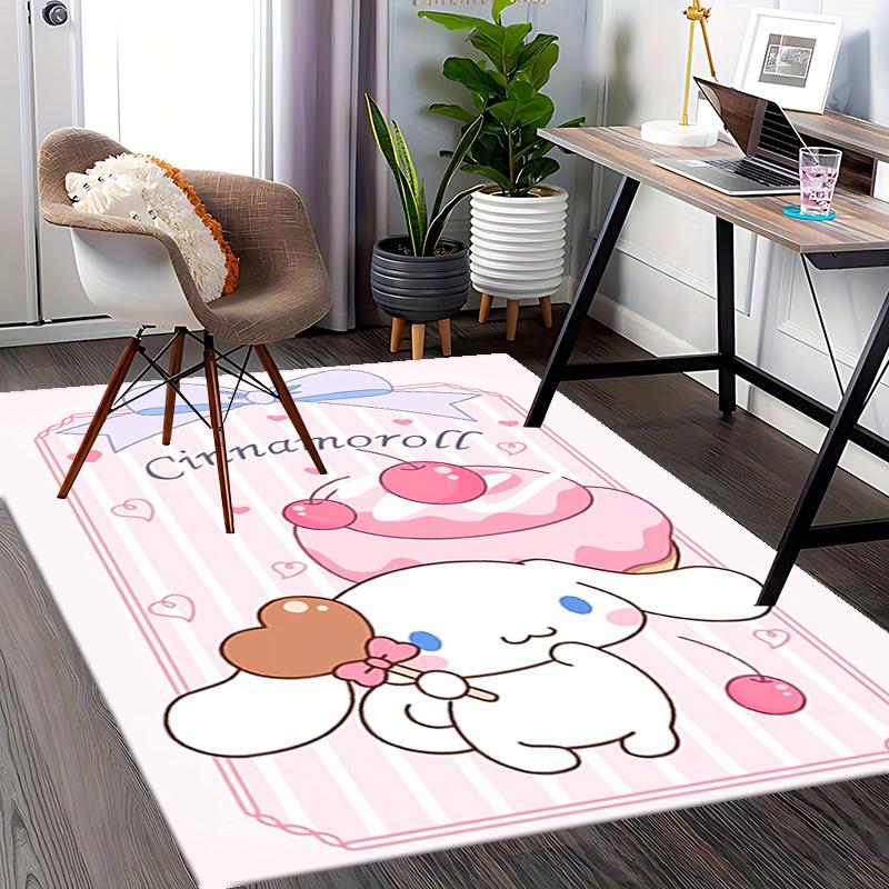 Cinnamoroll Anime Cartoon Design Chair Mat Non-Slip Carpet for Office, Home Decor, Living Room, Bedroom, Game Room, Dormitory Gift Seasonal Universal.