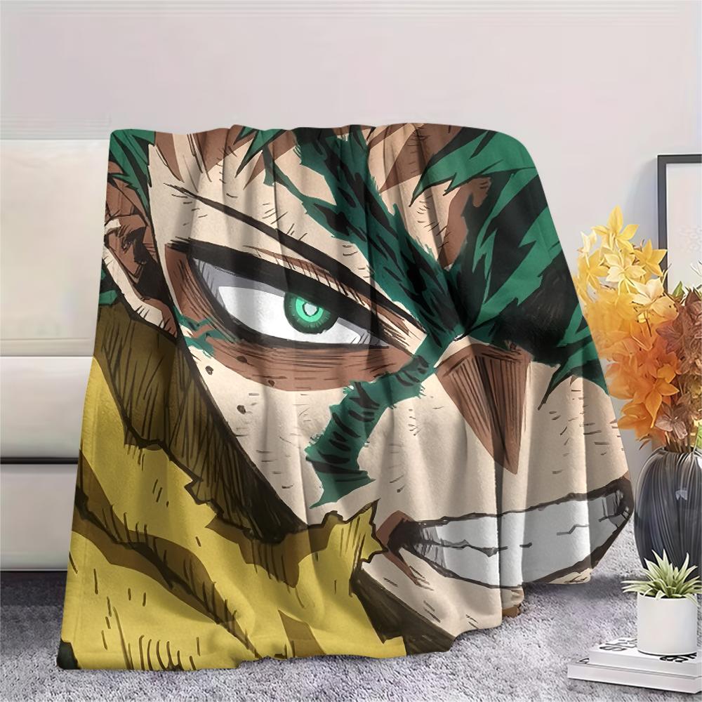 My Hero Academia Izuku pattern Flannel Blanket, High quality Comfortable for All Seasons, Home Decor, Warmth and Comfort, Perfect for Gifts.