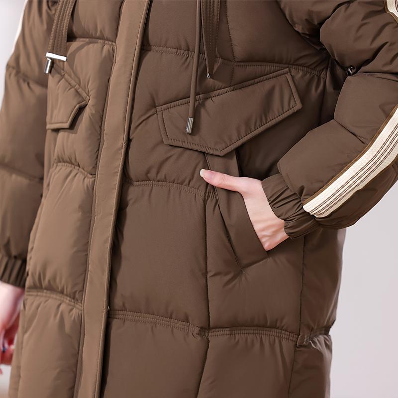 Fashion Women Winter Long Coats Elegant Thick Warm Parkas Hooded Loose Outerwears Lady Jackets