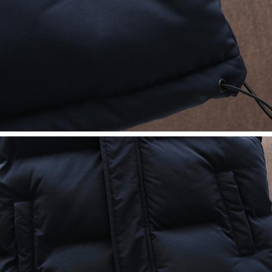 Мужской жилет с воротником-стойкой, без рукавов, застежкой-молнией, хлопковый жилет, пальто с боковыми карманами, однотонный утолщенный теплый стеганый жилет, куртка