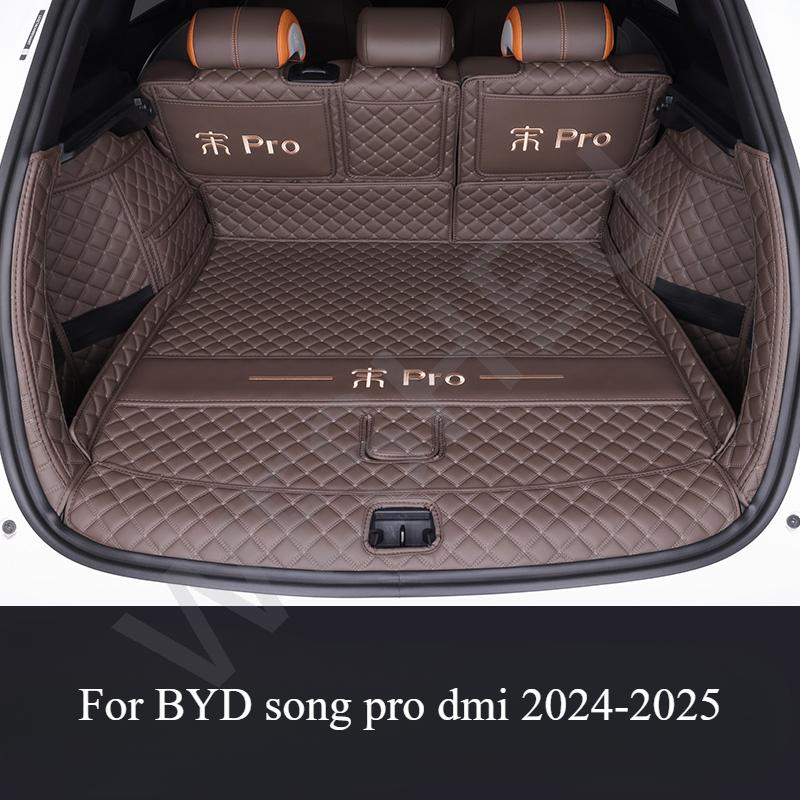 Full Coverage Leather Trunk Mat For BYD song pro dmi 2024-2025 Boot Liner Tray Waterproof Mud Protector Cargo Carpet