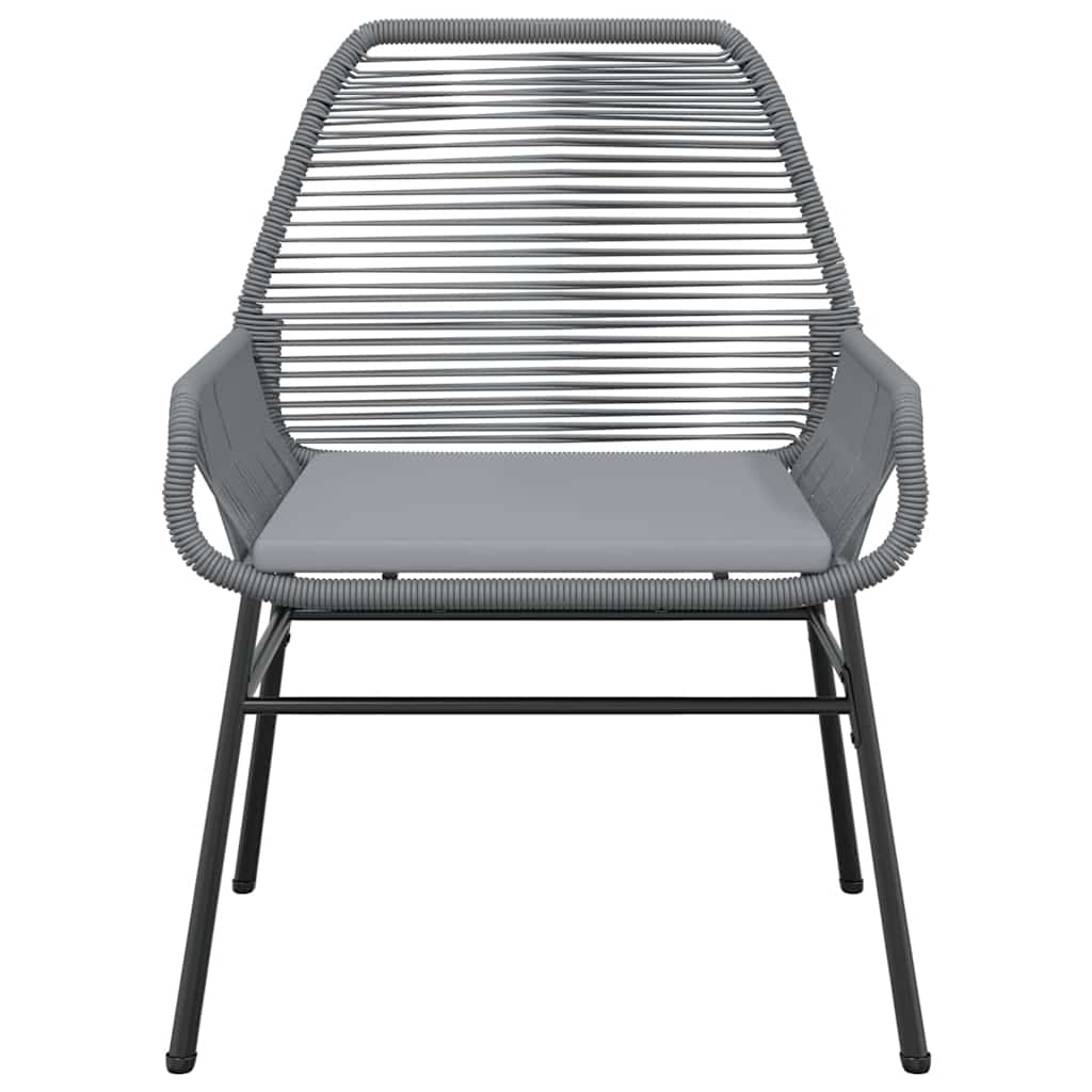 3 Piece Outdoor Dining Set with Cushions Grey Poly Rattan Glass Table